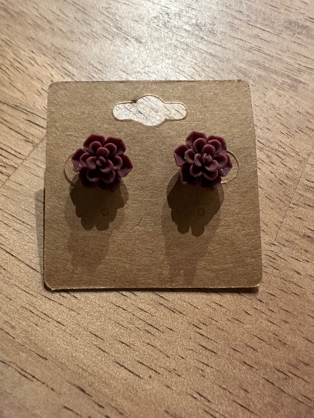 Succulent Earrings- Wine Matte