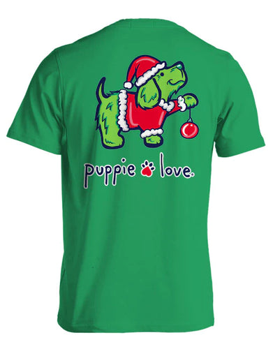Puppie Love Christmas Grouch Pup Adult Short Sleeve Tee
