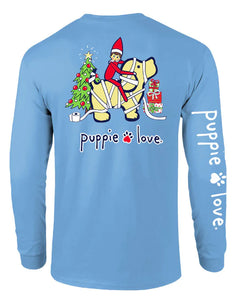 Puppie Love Elf Pup Adult Long Sleeve Tee