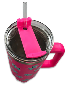 Puppie Love Stainless Steel Logo Pup Tumbler - Hot Pink