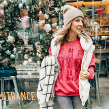 Load image into Gallery viewer, Monochrome Nutcracker Sweatshirt - Heather Red