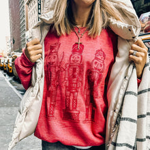 Load image into Gallery viewer, Monochrome Nutcracker Sweatshirt - Heather Red