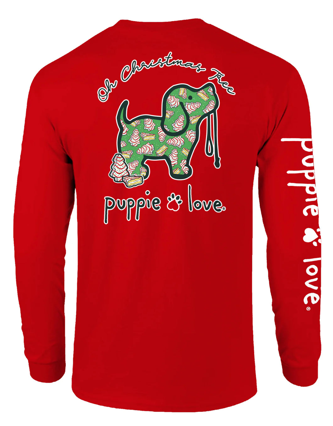 Puppie Love Tree Cake Pup Long Sleeve Tee