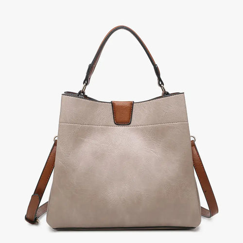 Tati Satchel w/ Shoulder Strap - Warm Grey