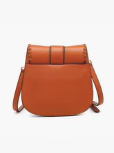 Load image into Gallery viewer, Sandra Buckle Flapover Crossbody Bag - Black
