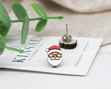 Load image into Gallery viewer, Santa Wood Stud Earrings