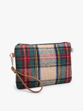 Load image into Gallery viewer, Meriam Clutch Crossbody/Wristlet - Navy &amp; Green Plaid