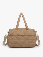 Load image into Gallery viewer, Billie Quilted Nylon Satchel: Taupe