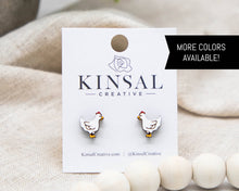 Load image into Gallery viewer, Chicken Wood Stud Earrings