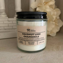 Load image into Gallery viewer, Coconut Lime Chamomile Soy Candle