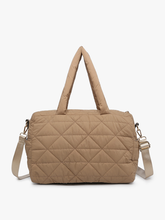 Load image into Gallery viewer, Billie Quilted Nylon Satchel: Taupe