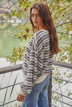 Load image into Gallery viewer, By Together Zoe Stripe Pullover in Black/Cream