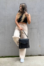 Load image into Gallery viewer, Lorelei Double Zip Whipstitch Trim Crossbody - Black