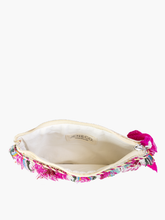 Load image into Gallery viewer, Faith Cotton Printed Fringe Everyday Pouch - Pink/Gold