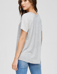 Papermoon Raglan Contrast Short Sleeve Top