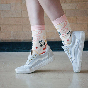 Woven Pear Notey By Nature Music Musical Note Crew Socks