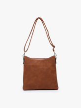 Load image into Gallery viewer, Emma 3 Compartment Crossbody w/ Snap Closure-Saddle Brown