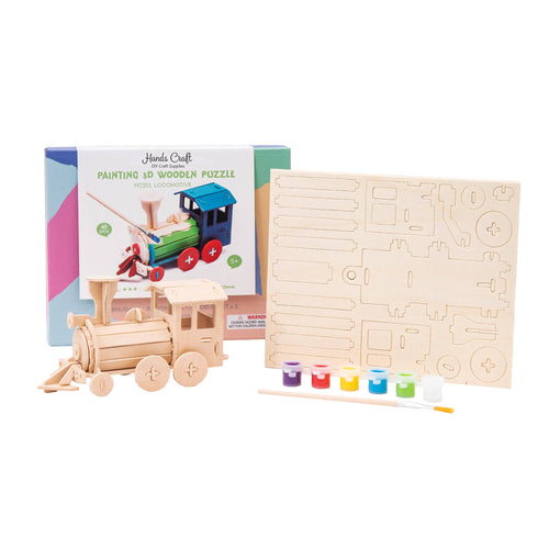 3D Puzzle with Paint Kit - Locomotive