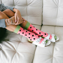 Load image into Gallery viewer, Woven Pear Watermelon Babies Crew Socks