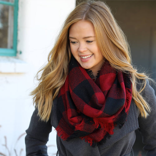 Infinity Scarf Collection-Red/Black Buffalo Check