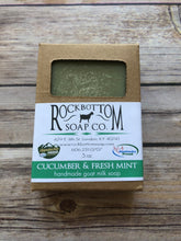 Load image into Gallery viewer, Rock Bottom Soap Co. Cucumber &amp; Fresh Mint handmade goat milk soap