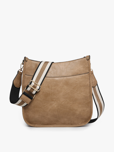 Chloe Crossbody with Guitar Strap - Taupe