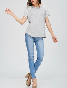 Papermoon Raglan Contrast Short Sleeve Top