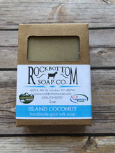 Load image into Gallery viewer, Rock Bottom Soap Co. Island Coconut handmade goat milk soap