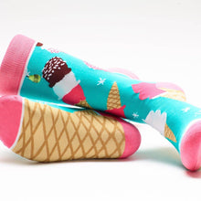 Load image into Gallery viewer, Woven Pear Ice Cream Crew Socks