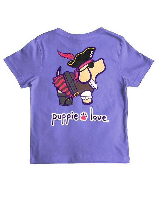 Puppie Love Pirate Pup Youth Short Sleeve Tee