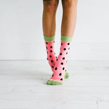 Load image into Gallery viewer, Woven Pear Watermelon Babies Crew Socks