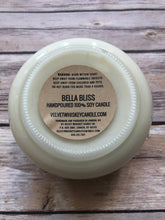 Load image into Gallery viewer, Velvet Whiskey Candle Company Bella Bliss 10oz Handpoured Soy Candle