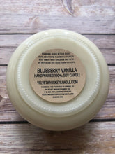 Load image into Gallery viewer, Velvet Whiskey Candle Company Blueberry Vanilla 10oz Handpoured Soy Candle