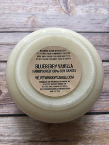 Velvet Whiskey Candle Company Blueberry Vanilla 10oz Handpoured Soy Candle