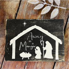 Load image into Gallery viewer, Away in a Manger Nativity  Sign Sitter Christmas
