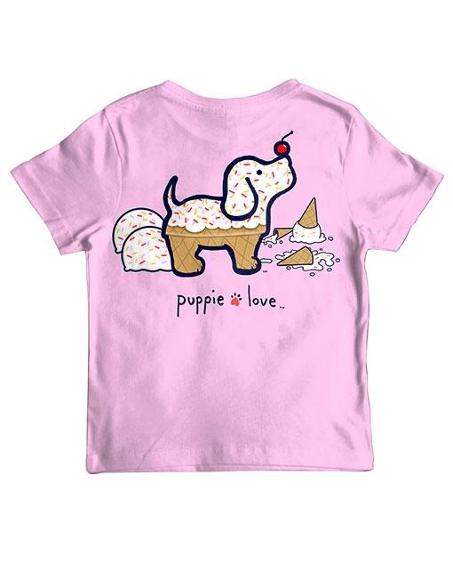 Puppie Love Ice Cream Pup- Youth Short Sleeve Tee