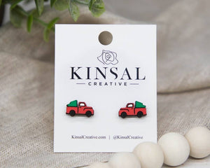 Christmas Truck Stud Earrings