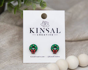 Christmas Wreath Stud Earrings