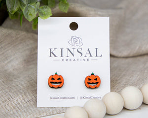 Jack-o-lantern Stud Earrings