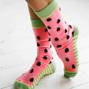 Woven Pear Watermelon Babies Crew Socks