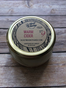 Velvet Whiskey Candle Company Warm Cider 10oz Handpoured Soy Candle