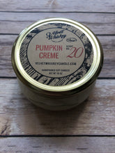 Load image into Gallery viewer, Velvet Whiskey Candle Company Pumpkin Creme 10oz Handpoured Soy Candle