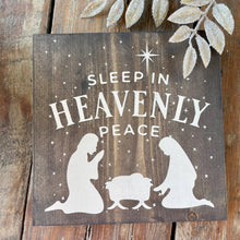 Load image into Gallery viewer, Sleep in Heavenly Peace nativity Sign shelf Christmas