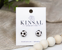 Load image into Gallery viewer, Soccer Ball Stud Earrings