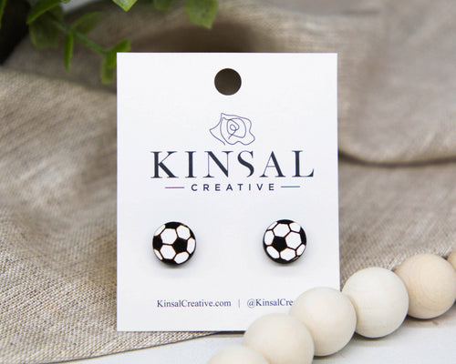 Soccer Ball Stud Earrings