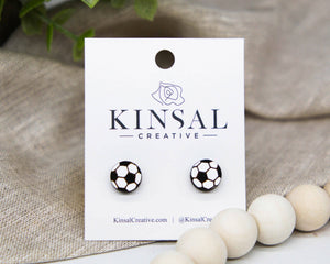 Soccer Ball Stud Earrings