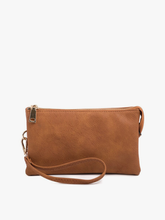 Load image into Gallery viewer, Riley 3 Compartment Crossbody/Wristlet - Brown