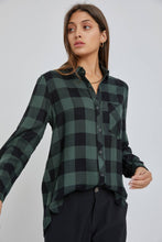 Load image into Gallery viewer, Classic Flannel Shirt - Hunter Green &amp; Black Plaid