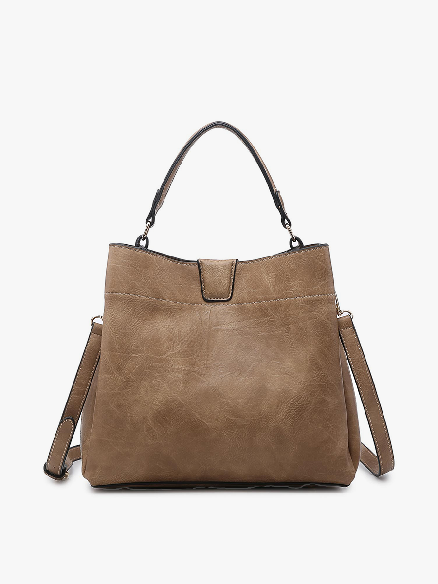 Tati Satchel w/ Shoulder Strap - Taupe