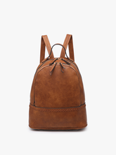 Load image into Gallery viewer, Marty 2 Compartment Backpack w/ Stitch Detail - Brown